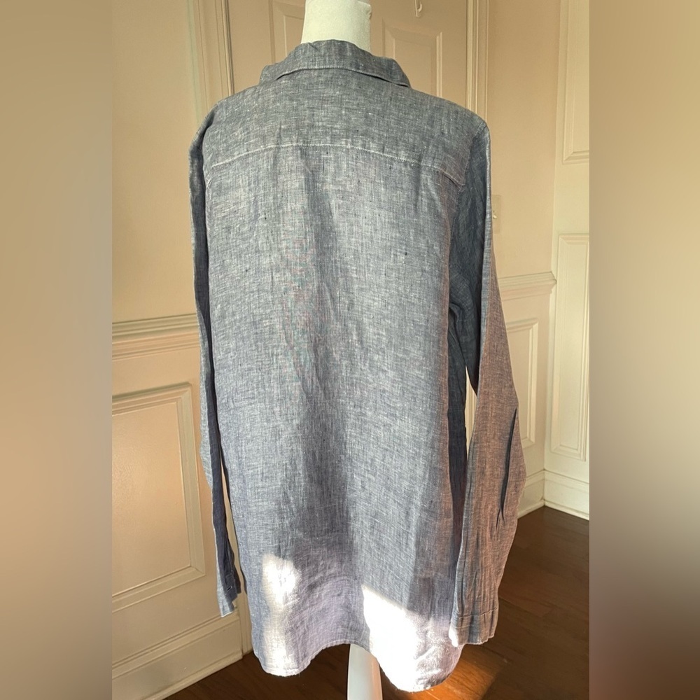 CP Shades 100% Linen Teton Blue Tunic Size Small - Picture 4 of 6